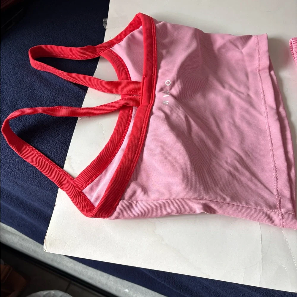 Women's Pink Tankini Crop Top & Swim Shorts Set - Picture 3 of 7